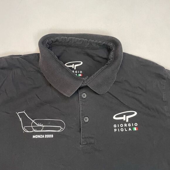 Giorgio Piola Formula 1 Monza 2003 Polo Shirt Men Medium Black Short Sleeve - Picture 4 of 8
